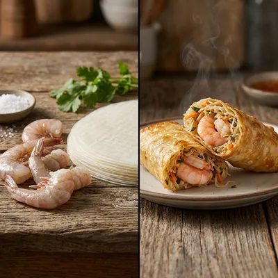 Thai Shrimp Wrap – Flavor-Packed Golden Perfection - cooking process