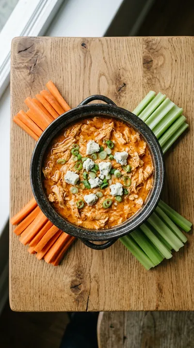 Buffalo Chicken Dip in a Crock Pot - cooking process