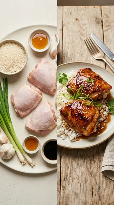 Baked Chicken Thighs in Honey Soy Sauce - ready to serve