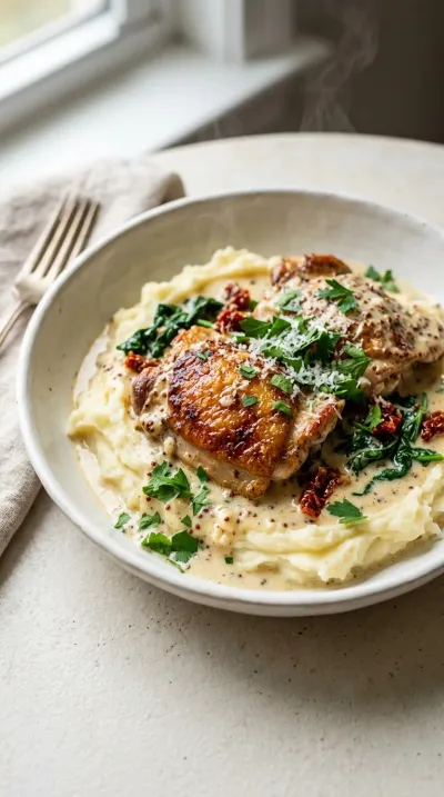 Creamy Garlic Chicken Thighs – Easy One-Pan Dinner