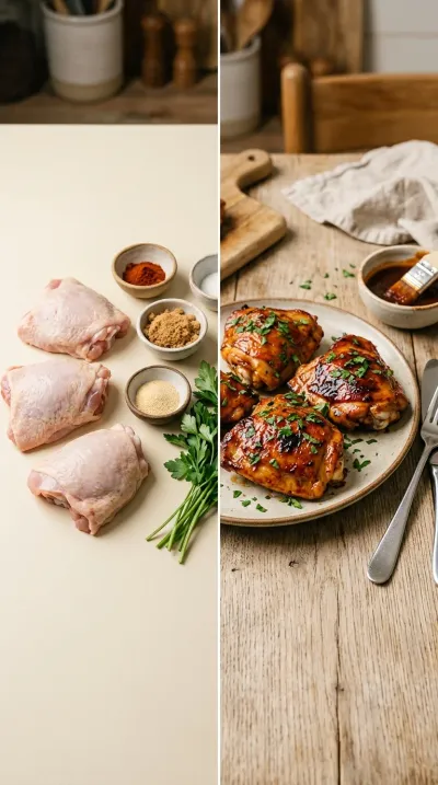 Caramelized BBQ Chicken Thighs - ready to serve
