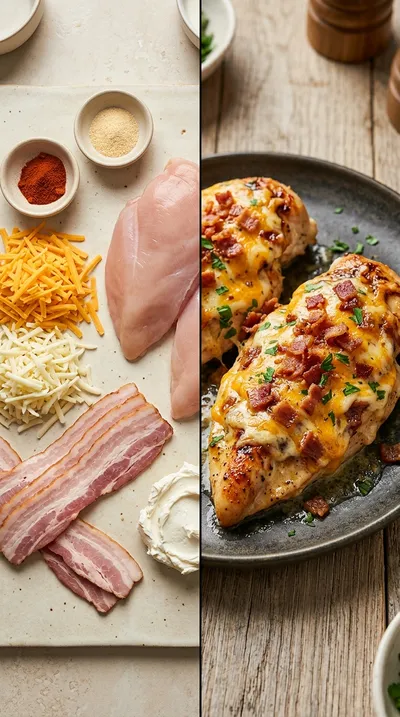 Million Dollar Baked Chicken Breast with Cheese & Bacon - ready to serve