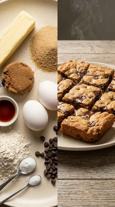 Chewy Chocolate Chip Cookie Bars - ready to serve