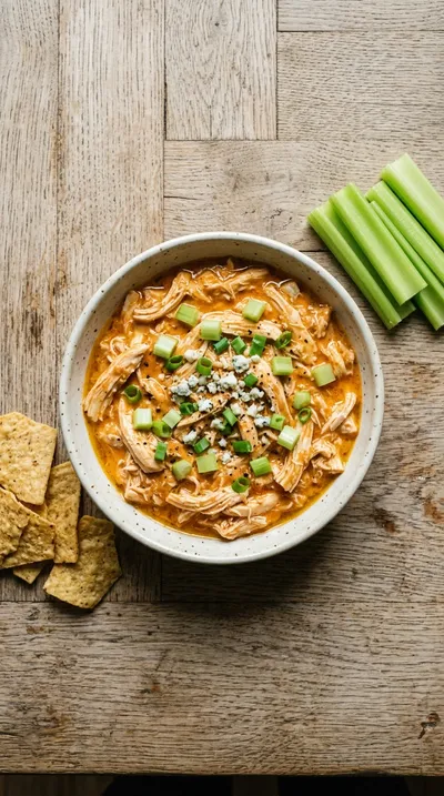 Easy High-Protein Buffalo Chicken Dip - cooking process