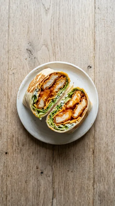 Crispy Buffalo Chicken Wrap - cooking process