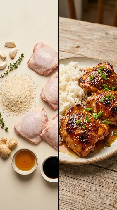 Honey Garlic Chicken Thighs - ready to serve