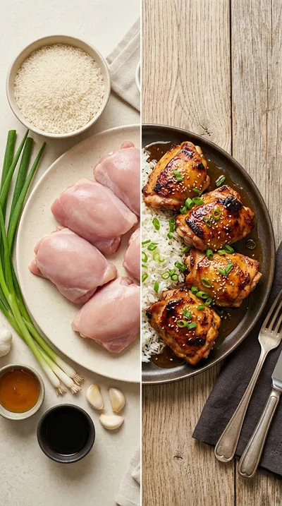 Honey Garlic Boneless Chicken Thighs - ready to serve