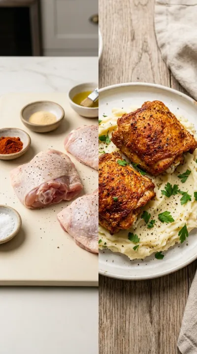 Crispy Air Fryer Chicken Thighs - ready to serve
