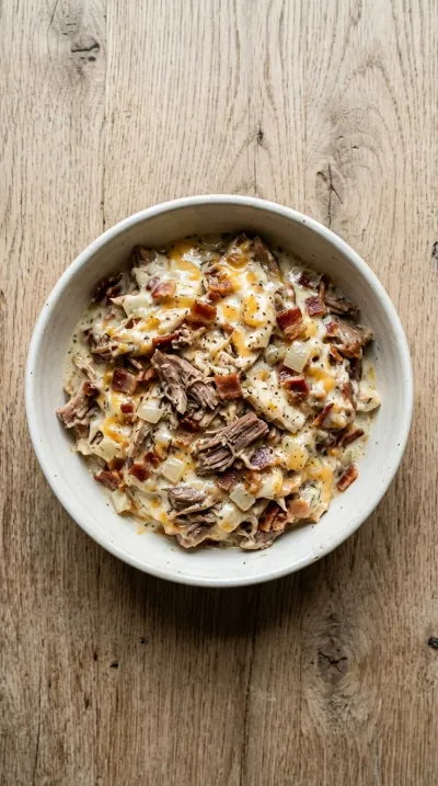 Crockpot Crack Chicken (Ranch, Turkey Bacon & Cheddar) - cooking process