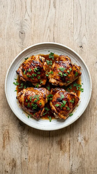 Caramelized BBQ Chicken Thighs - cooking process