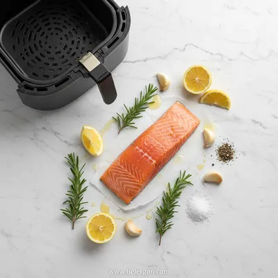 Air Fryer Salmon – Quick Easy Recipe - cooking process