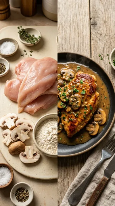 Classic Chicken Marsala with Mushrooms - ready to serve