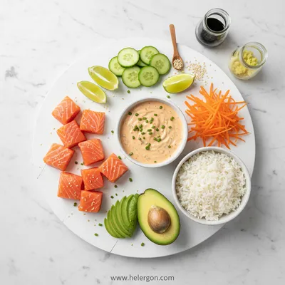 Bang Bang Salmon Bites Bowls - cooking process