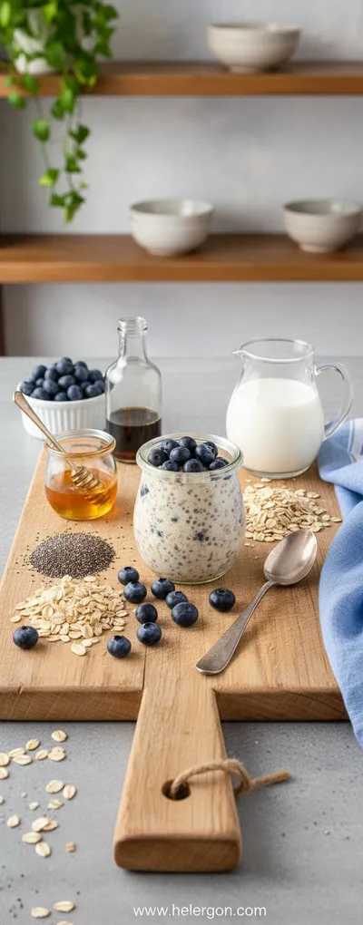 Blueberry Chia Overnight Oats - cooking process