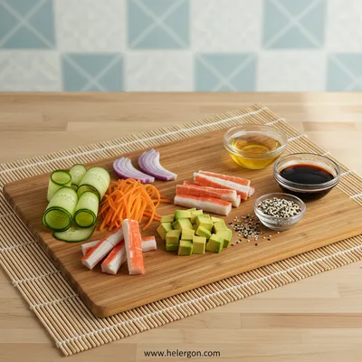 California Roll Cucumber Salad – Easy Fresh Recipe - cooking process