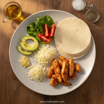 Cheesy Garlic Chicken Wraps – Quick Low Carb Delight - ingredients preparation