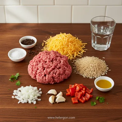 Cheesy Ground Beef & Rice Casserole - cooking process