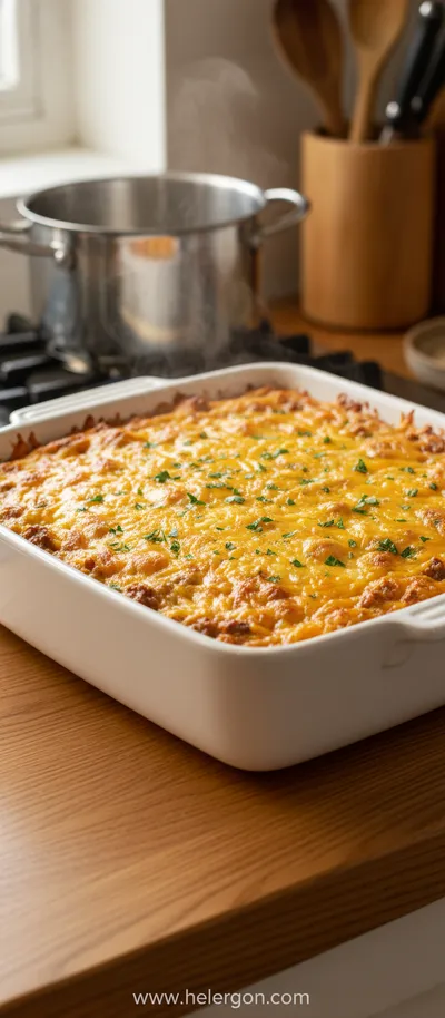 Cheesy Ground Beef & Rice Casserole