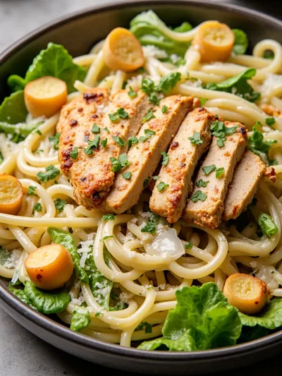 20-Minute Chicken Caesar Pasta Salad