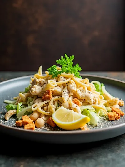Chicken Caesar Pasta Salad – Easy Weeknight Recipe - ready to serve