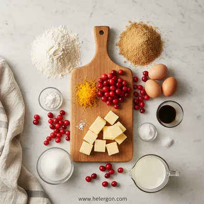 Cranberry Orange Muffins - ingredients preparation