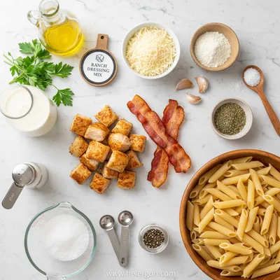 Creamy Chicken Turkey Bacon Ranch Pasta – Comfort Food - cooking process