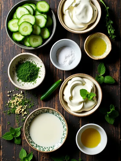 Creamy Cucumber Salad Recipe - ingredients preparation