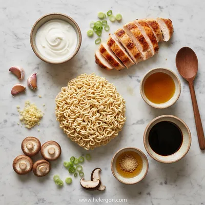 Creamy Garlic Chicken Ramen - cooking process