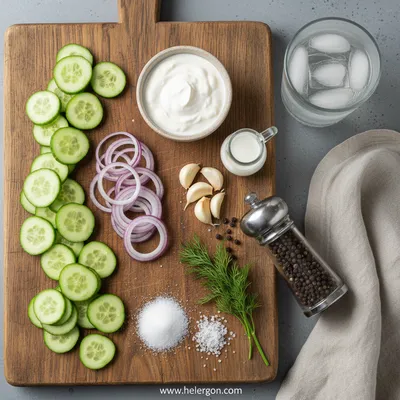 Creamy German Cucumber Salad - cooking process