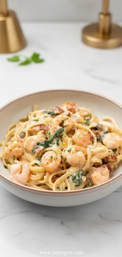 Creamy Tuscan Shrimp Linguine