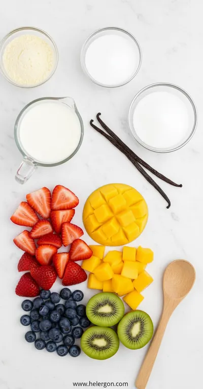 Creamy Vanilla Pudding Fruit Salad - cooking process