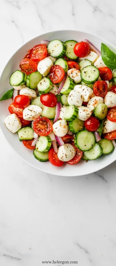 Easy Cucumber Caprese Salad