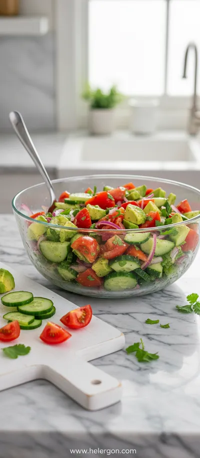 Cucumber Tomato Avocado Salad