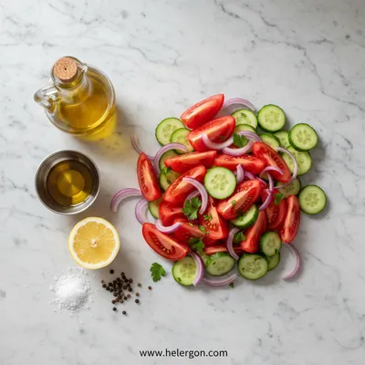 Cucumber Tomato Salad Recipe - cooking process