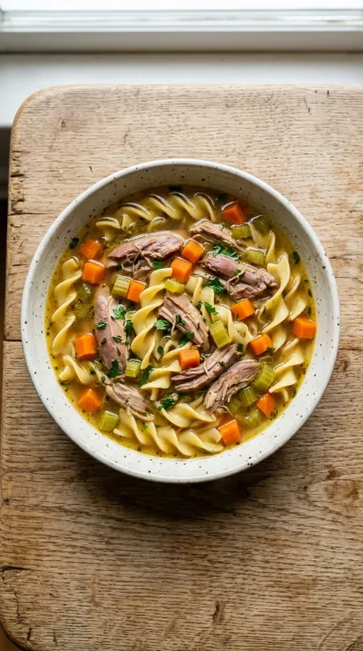 Homemade Chicken Noodle Soup From Scratch - cooking process