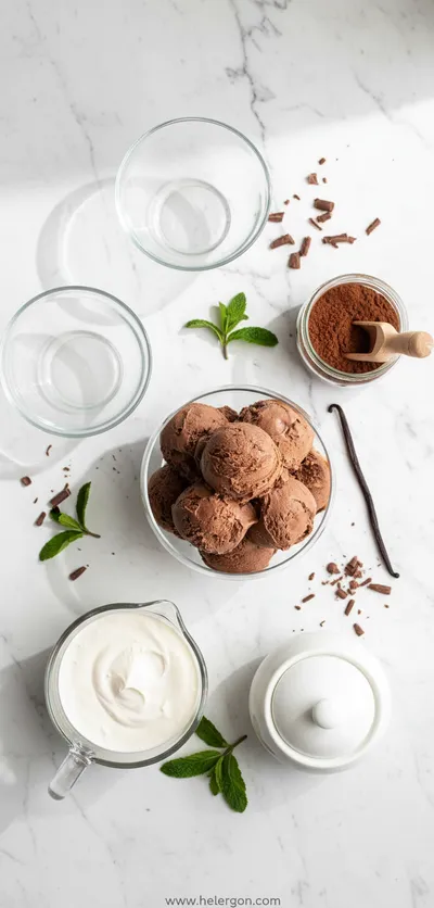 Duo of Chocolate Ice Cream Glasses - cooking process
