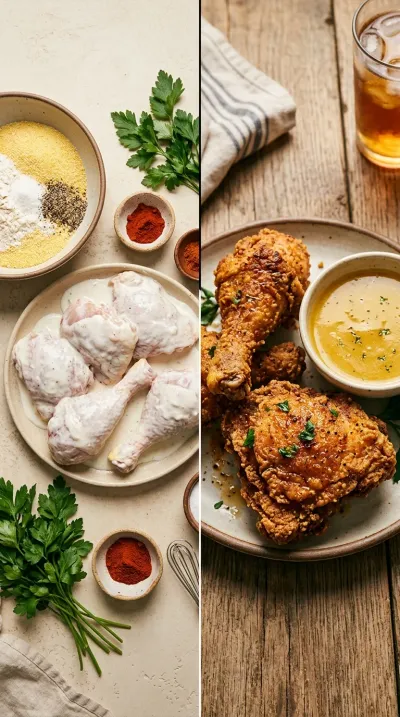 Crispy Buttermilk Southern Fried Chicken - ready to serve