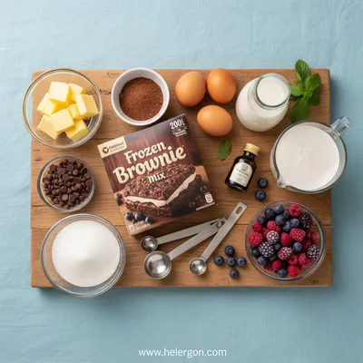 Frozen Brownie Ice Cream Cake - cooking process