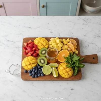 Fruit Salad With Honey Lime Dressing - cooking process