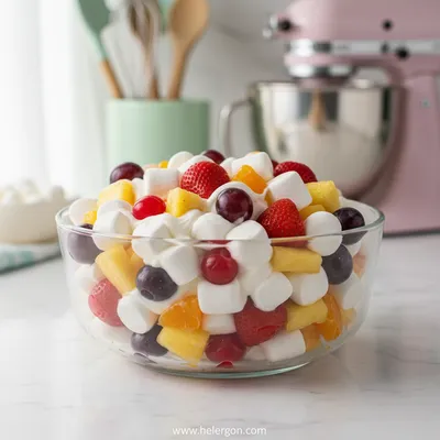 Fruit Salad with Sour Cream and Marshmallows
