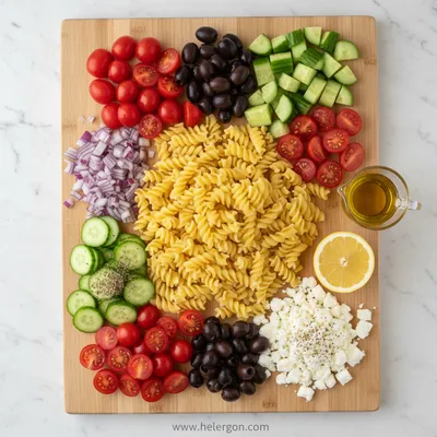Greek Pasta Salad With Feta Cheese - cooking process