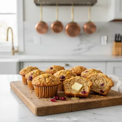 Healthy Cranberry Orange Oatmeal Muffins