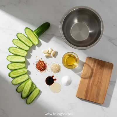 Korean Cucumber Salad – Easy Tik Tok Style - cooking process