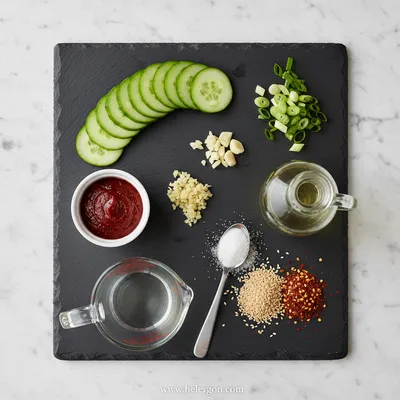 Korean Cucumber Salad – Spicy TikTok Style - cooking process
