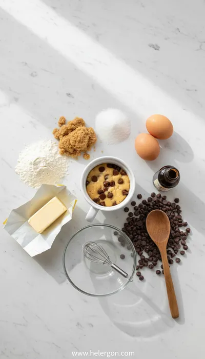 Microwave Chocolate Chip Mug Cookie - cooking process