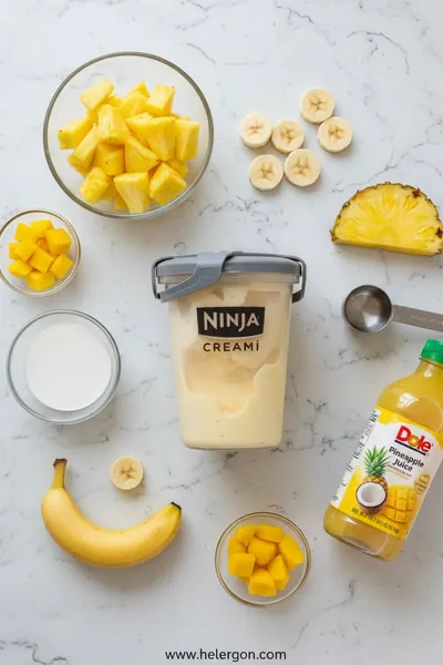 Ninja Creami Dole Whip Ice Cream - cooking process