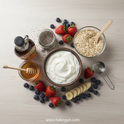 Healthy Overnight Oats with Chia Seeds & Yogurt - cooking process