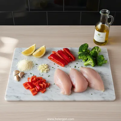 Parmesan Crusted Chicken Sheet Pan Dinner - cooking process