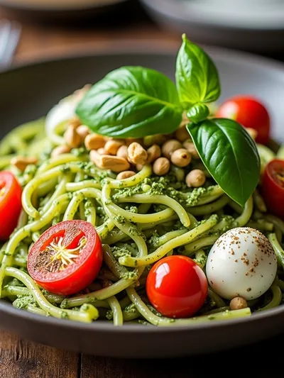 Pesto Pasta Salad with Tomatoes & Mozzarella - cooking process