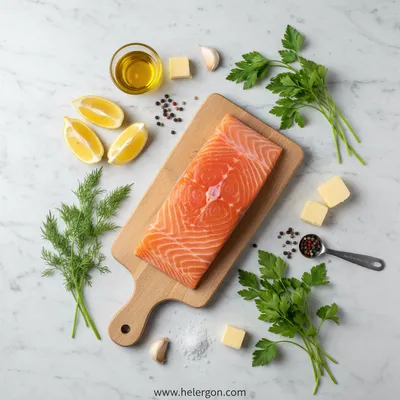 Sheet Pan Lemon Garlic Butter Salmon - cooking process
